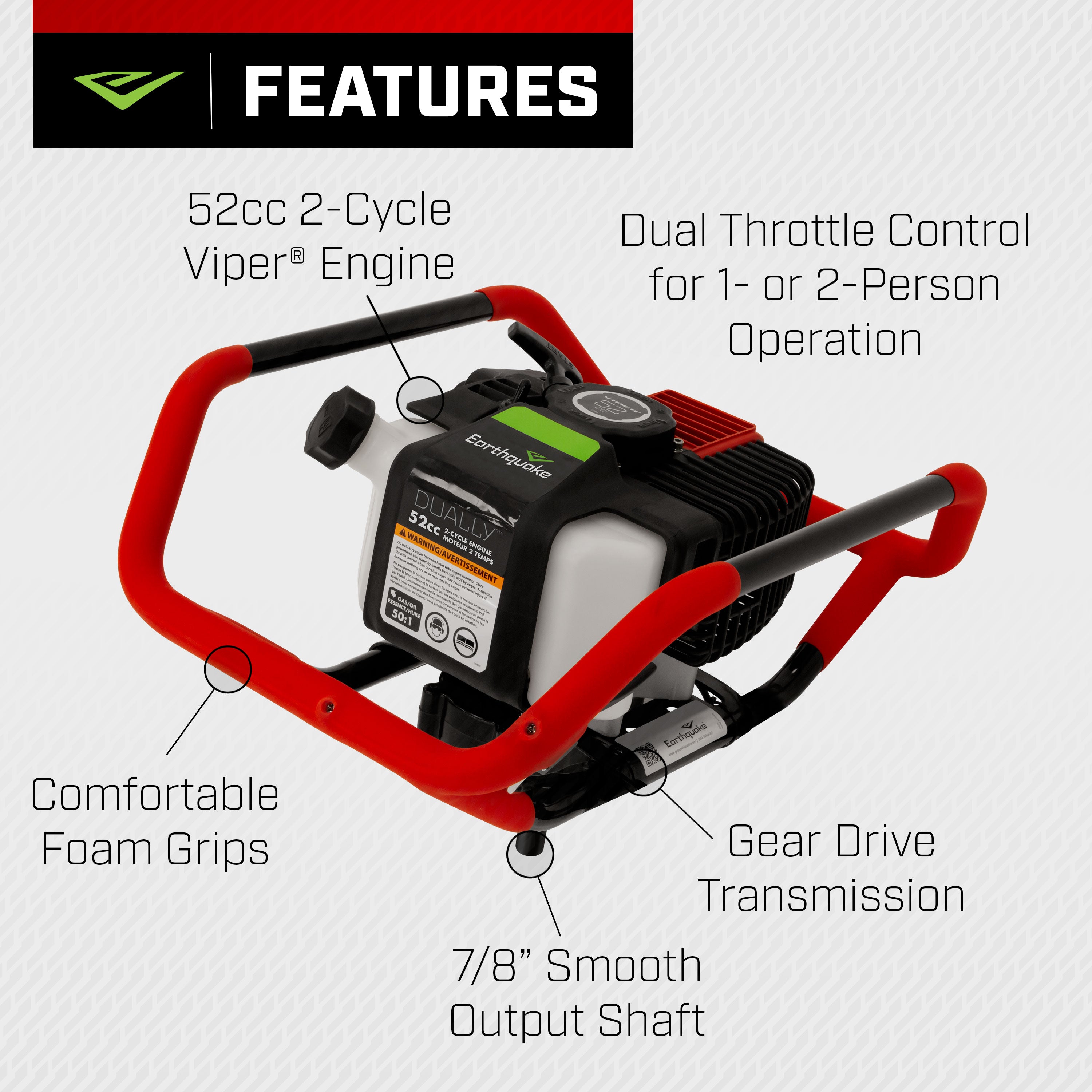 Dually™ 52cc Smooth Powerhead (10310) - Earthquake Outdoor Power