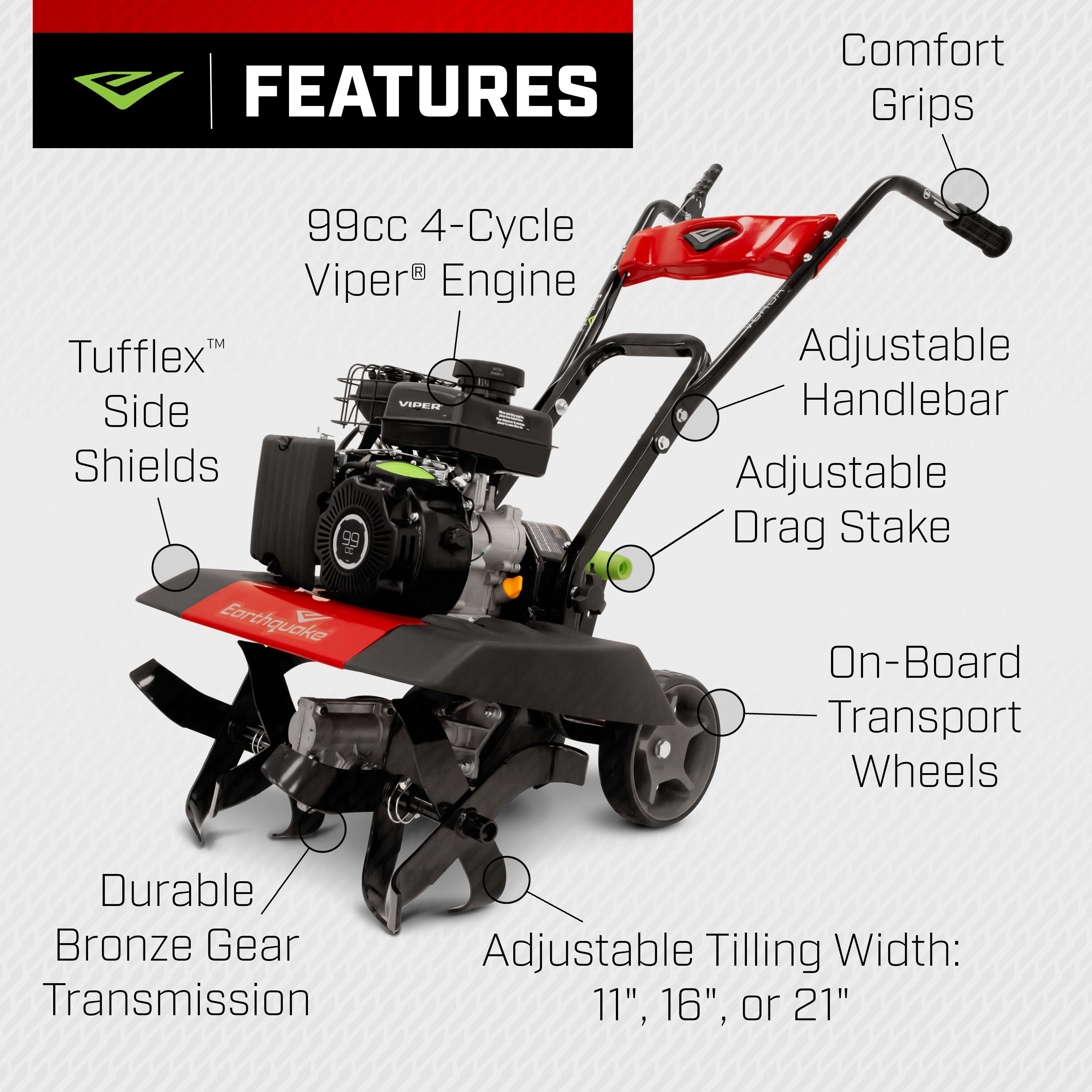 Versa™ 99cc Front Tine Tiller (20015) - Earthquake Outdoor Power