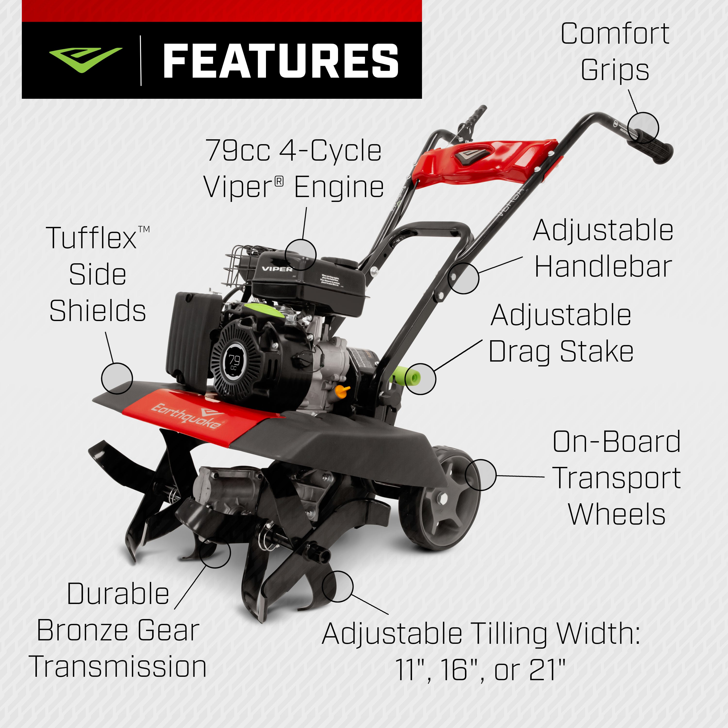Versa™ 79cc Front Tine Tiller (24734) - Earthquake Outdoor Power