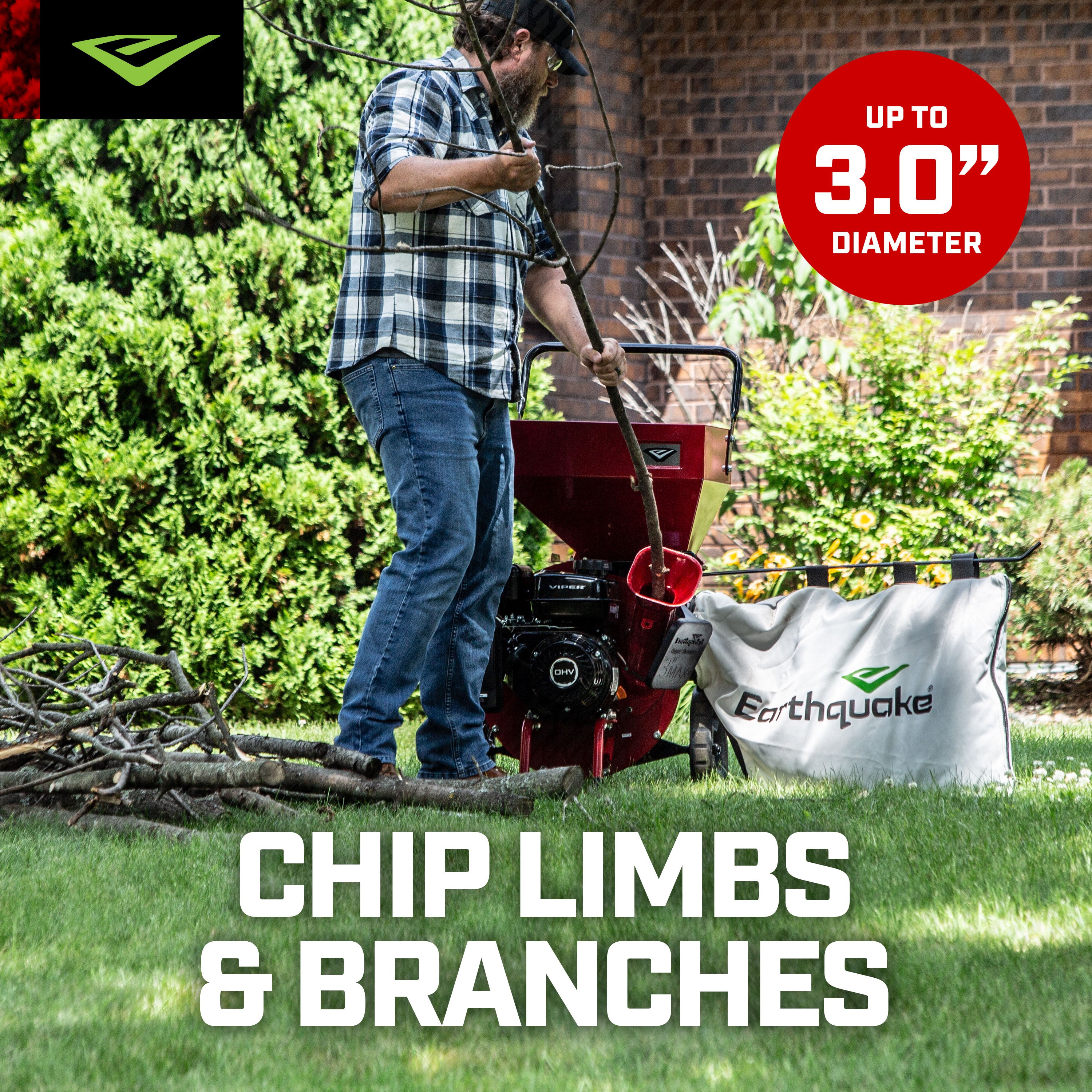 K33™ 301cc Chipper Shredder (33964) - Earthquake Outdoor Power