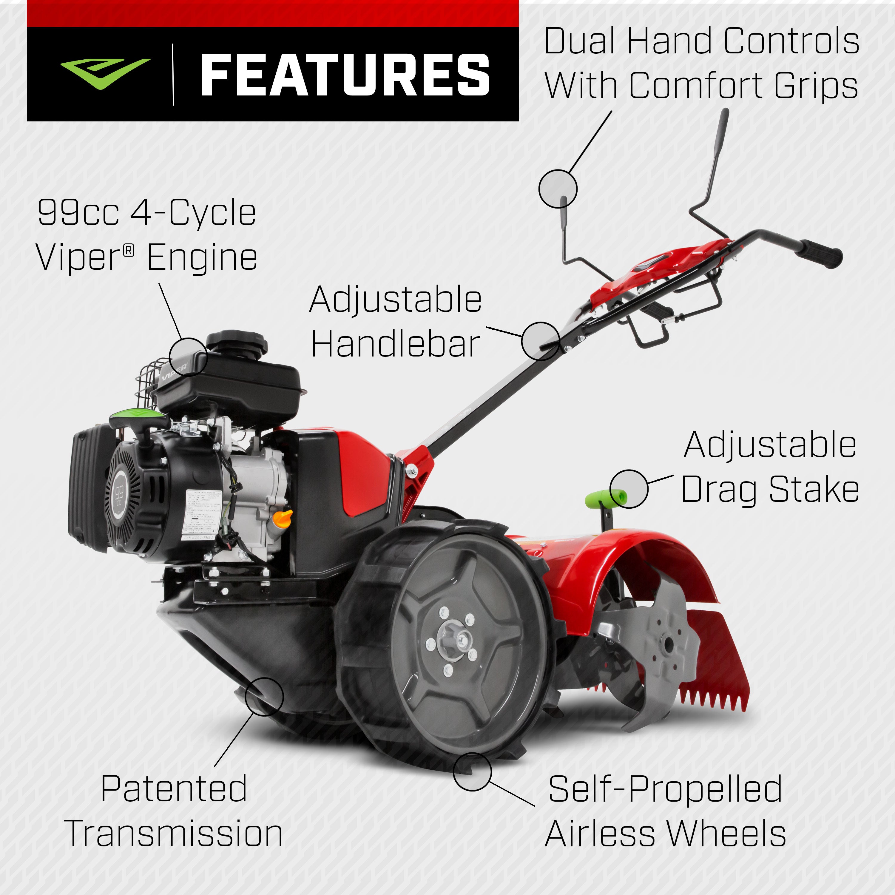 Pioneer® 99cc Rear Tine Tiller (37037) - Earthquake Outdoor Power