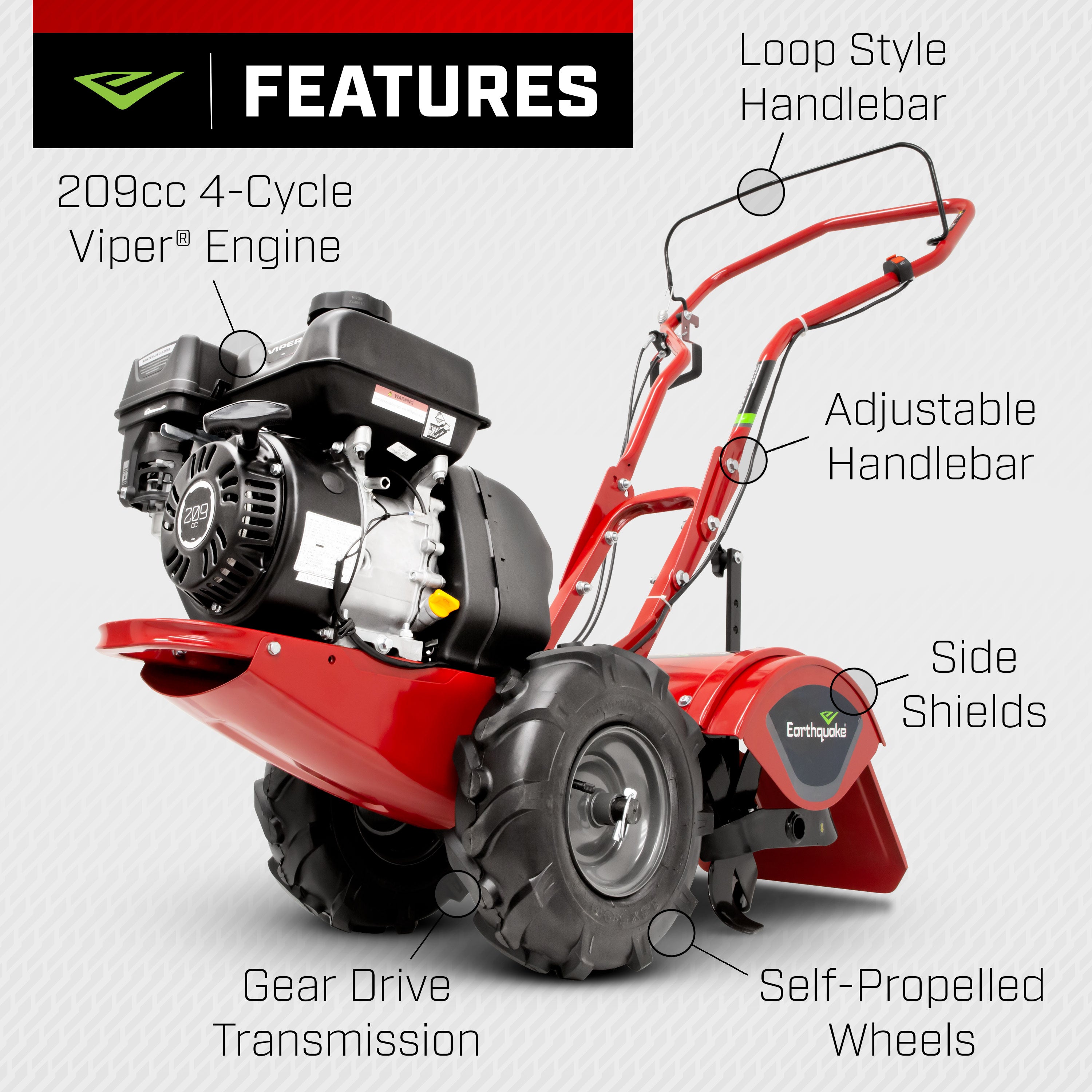 Victory™ 209cc Rear Tine Tiller (39381) - Earthquake Outdoor Power