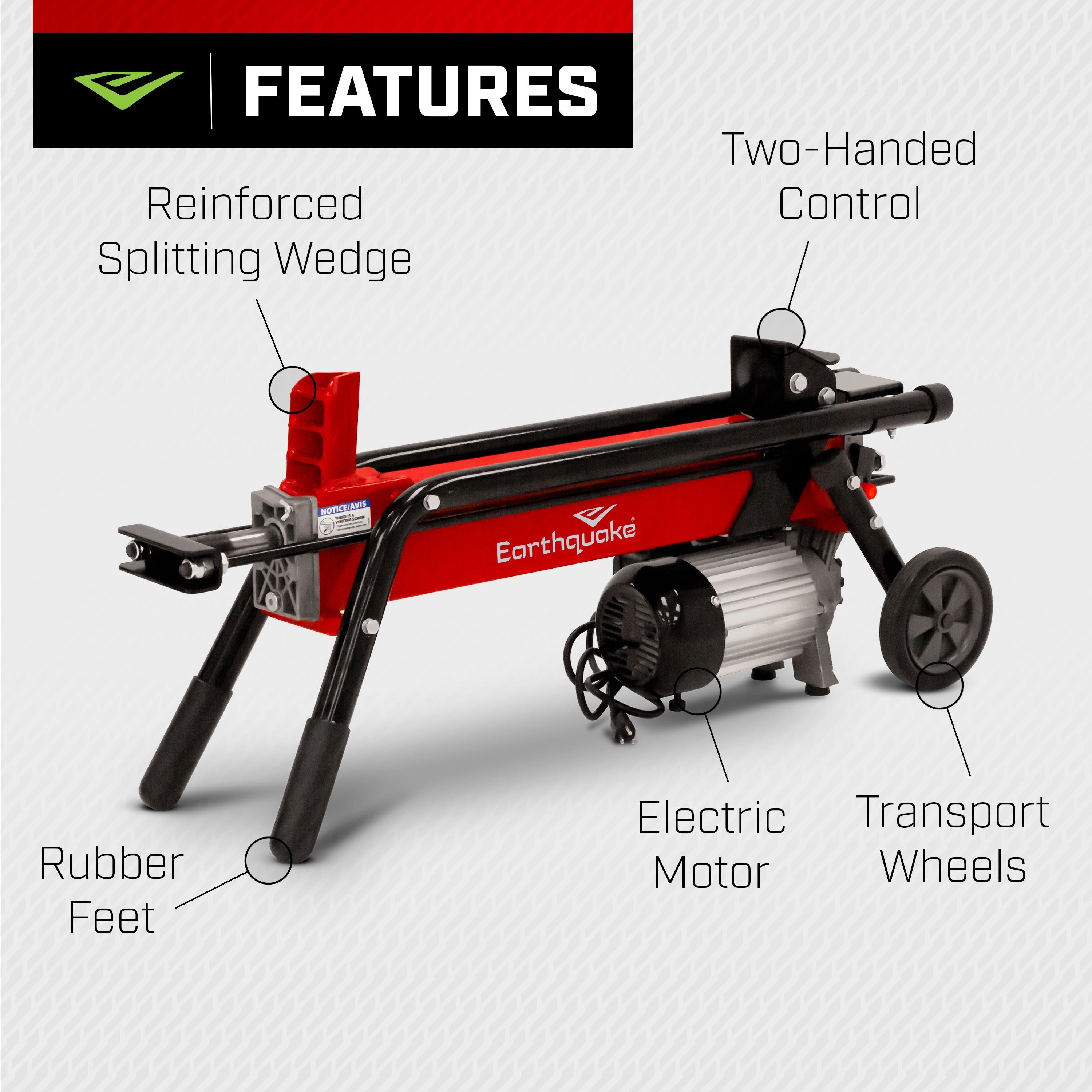 5-Ton Electric Log Splitter (43715) - Earthquake Outdoor Power