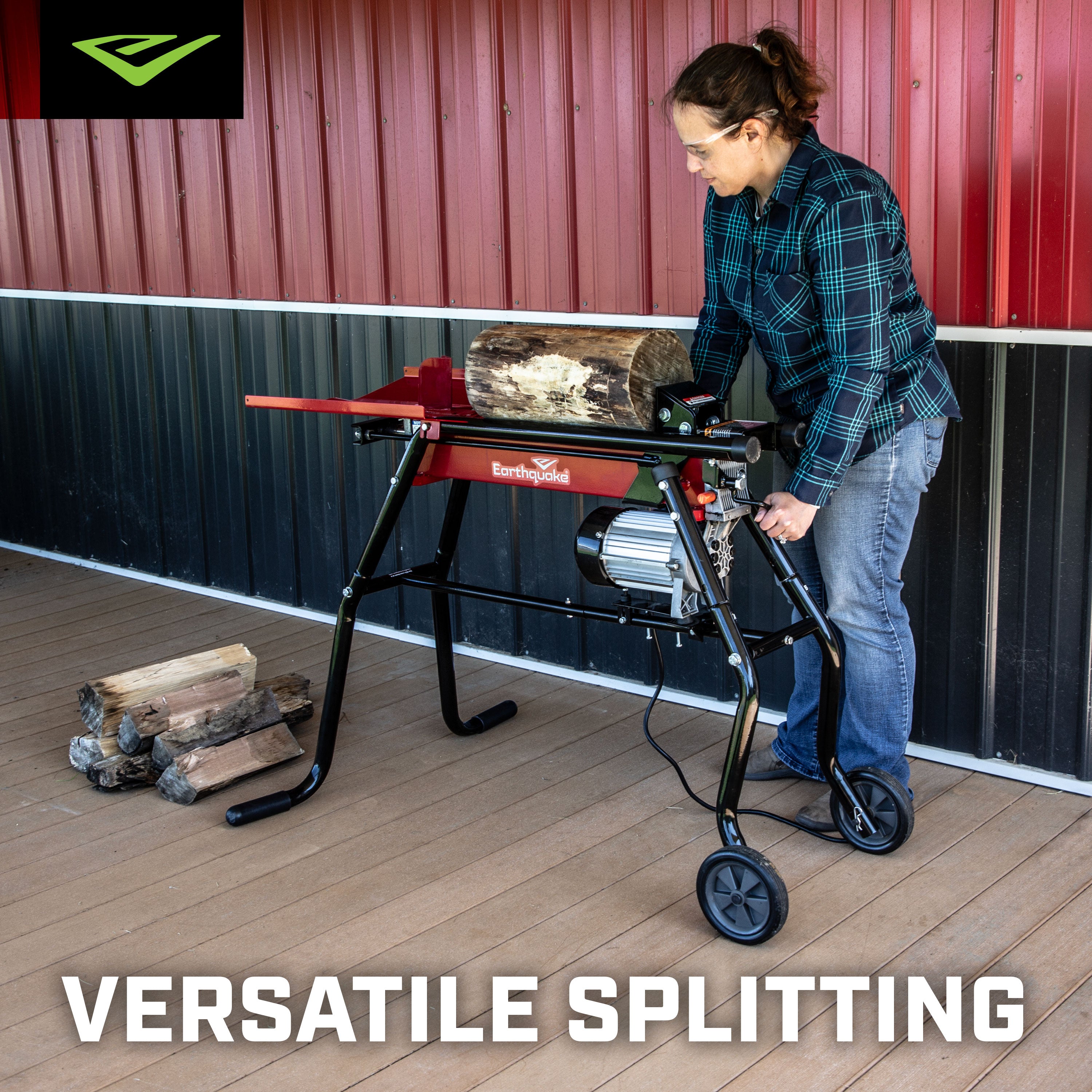 5-Ton Electric Log Splitter w/Stand (44099) - Earthquake Outdoor