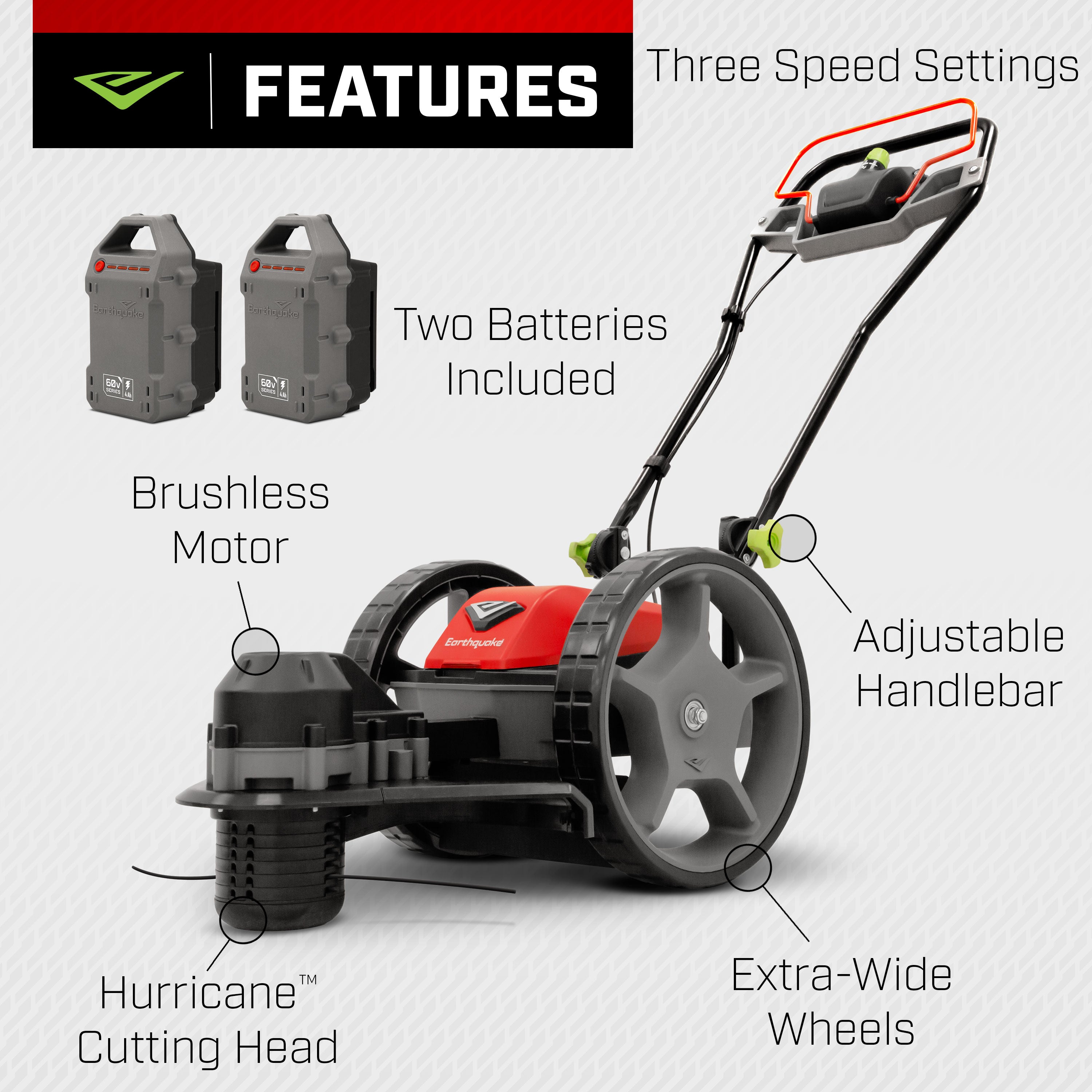 60V String Mower (44965) - Earthquake Outdoor Power Equipment