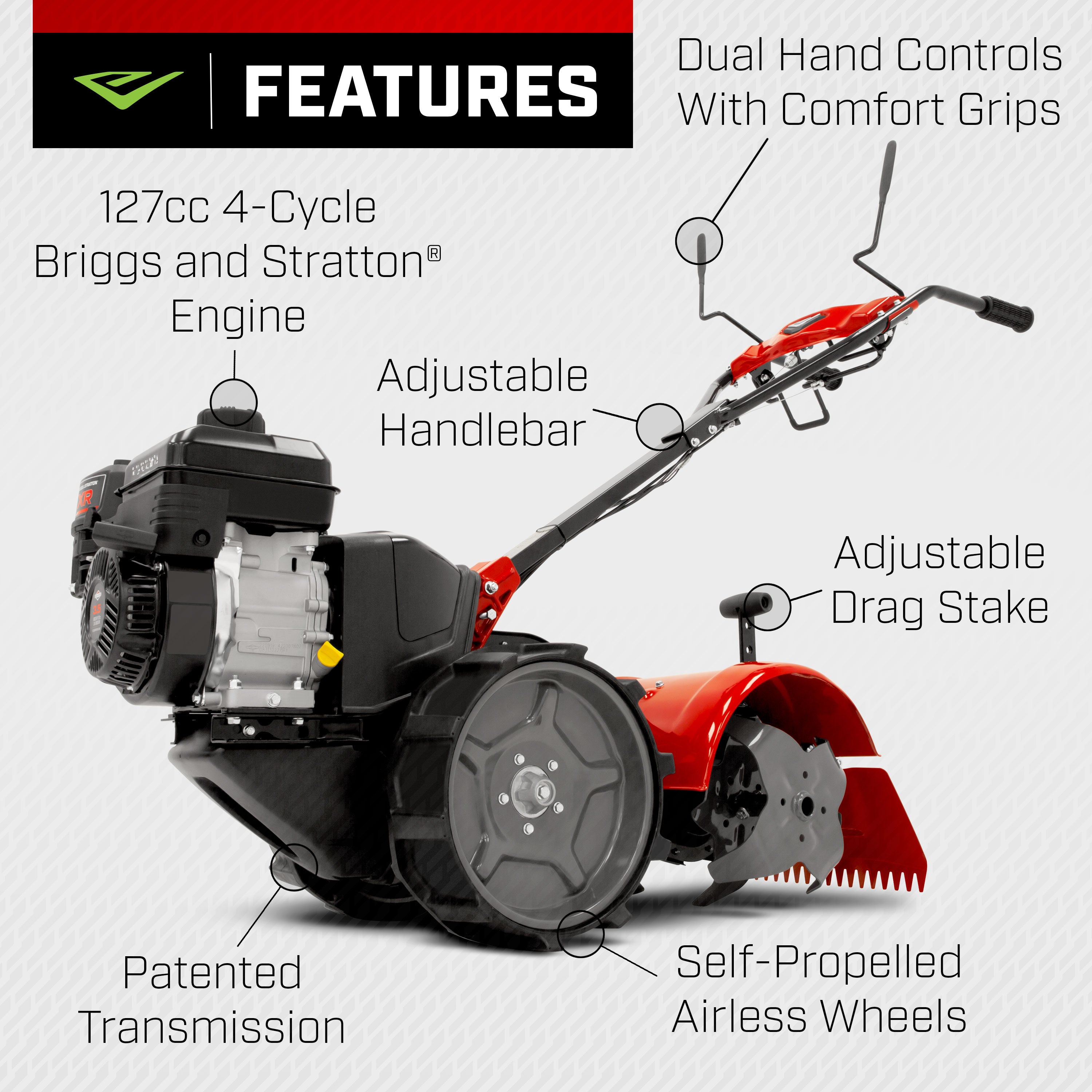 Pioneer® 127cc Rear Tine Tiller (52283) - Earthquake Outdoor Power
