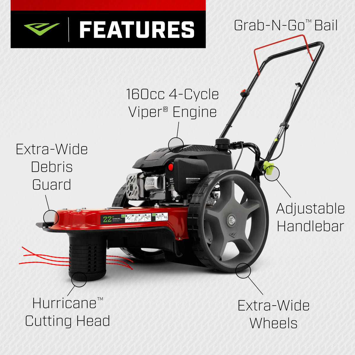 Walk-Behind String Mower (47325) - Earthquake Outdoor Power Equipment